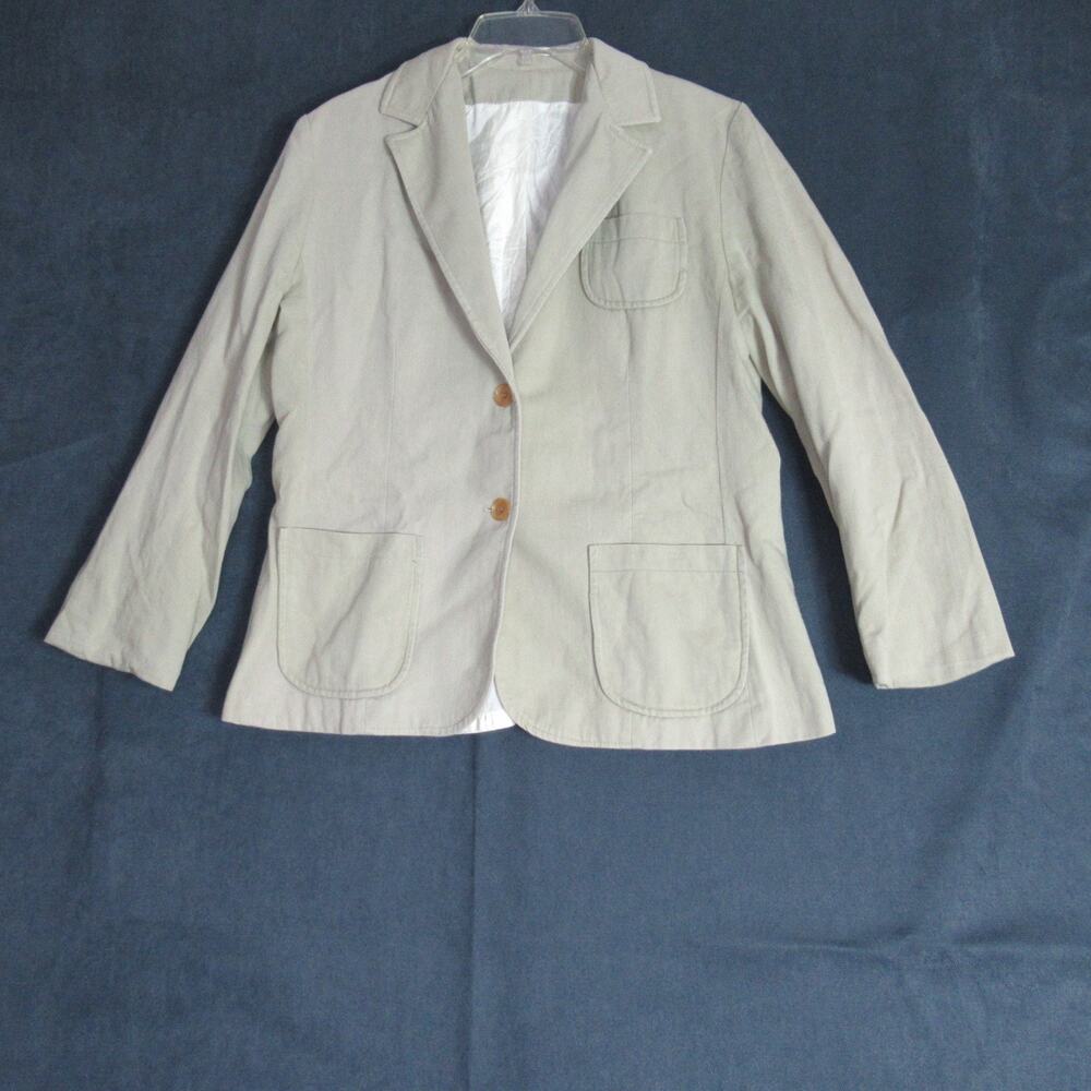 Vintage Fays Closet Blazer Jacket Womens Size 13 Taupe Retro Academia 70s 80s